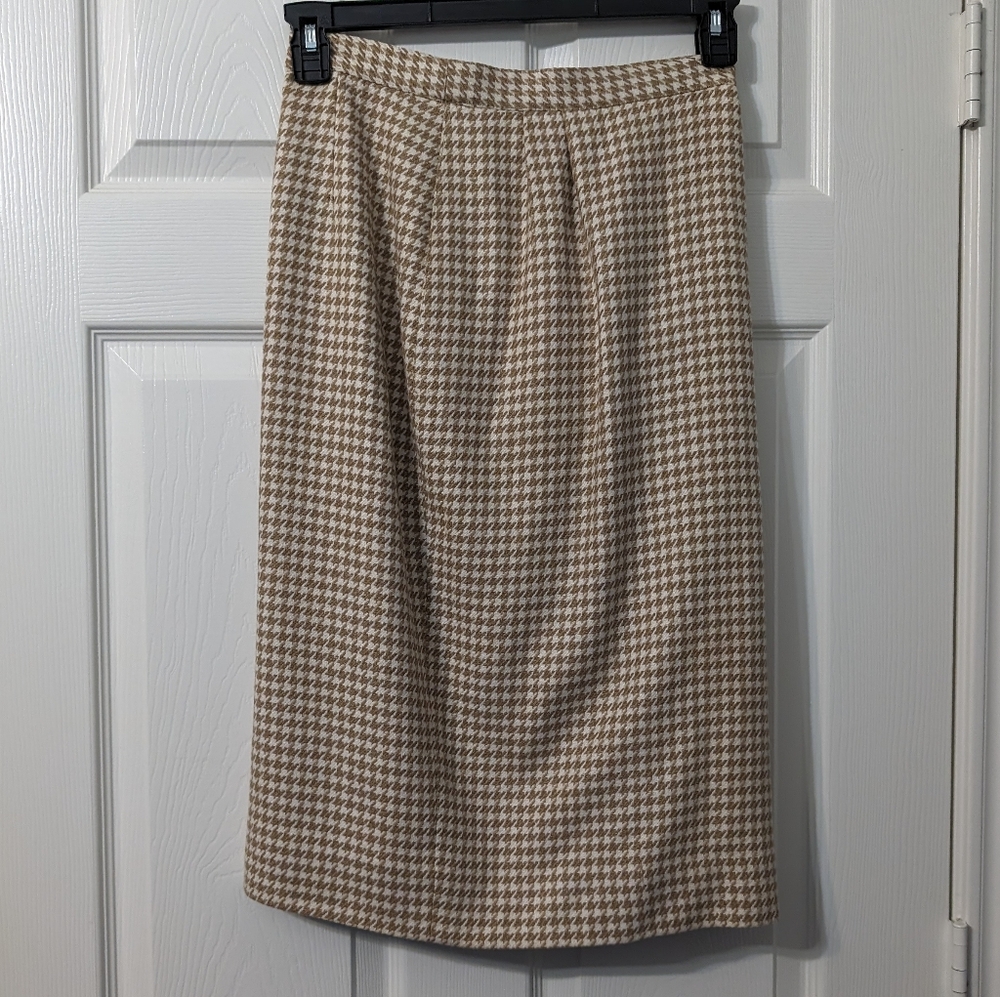 Austin Reed London Vintage Houndstooth Pattern Designer Wool Skirt